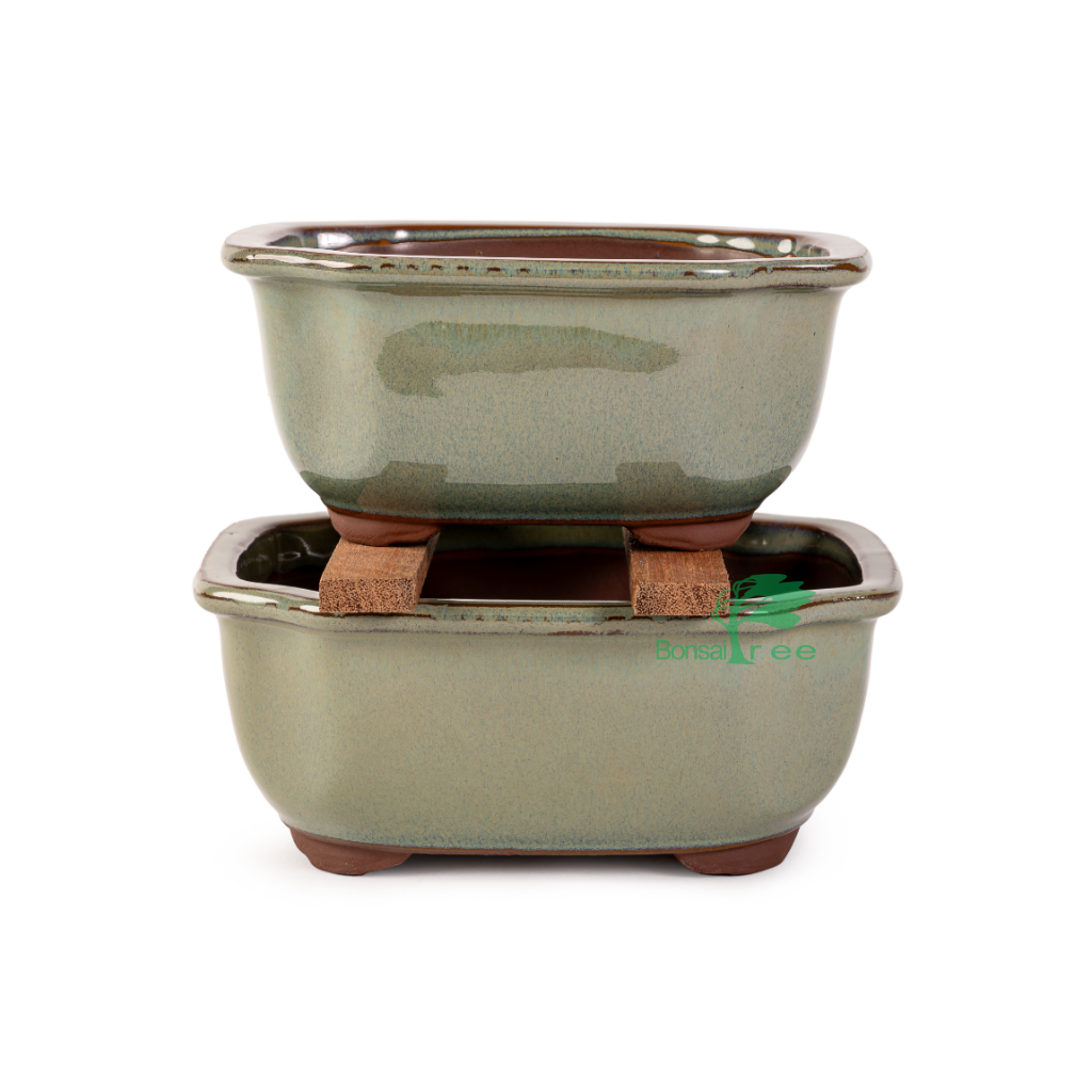 Japanese Hiwa Glazed, Decorative Rectangular Container -   - Pots