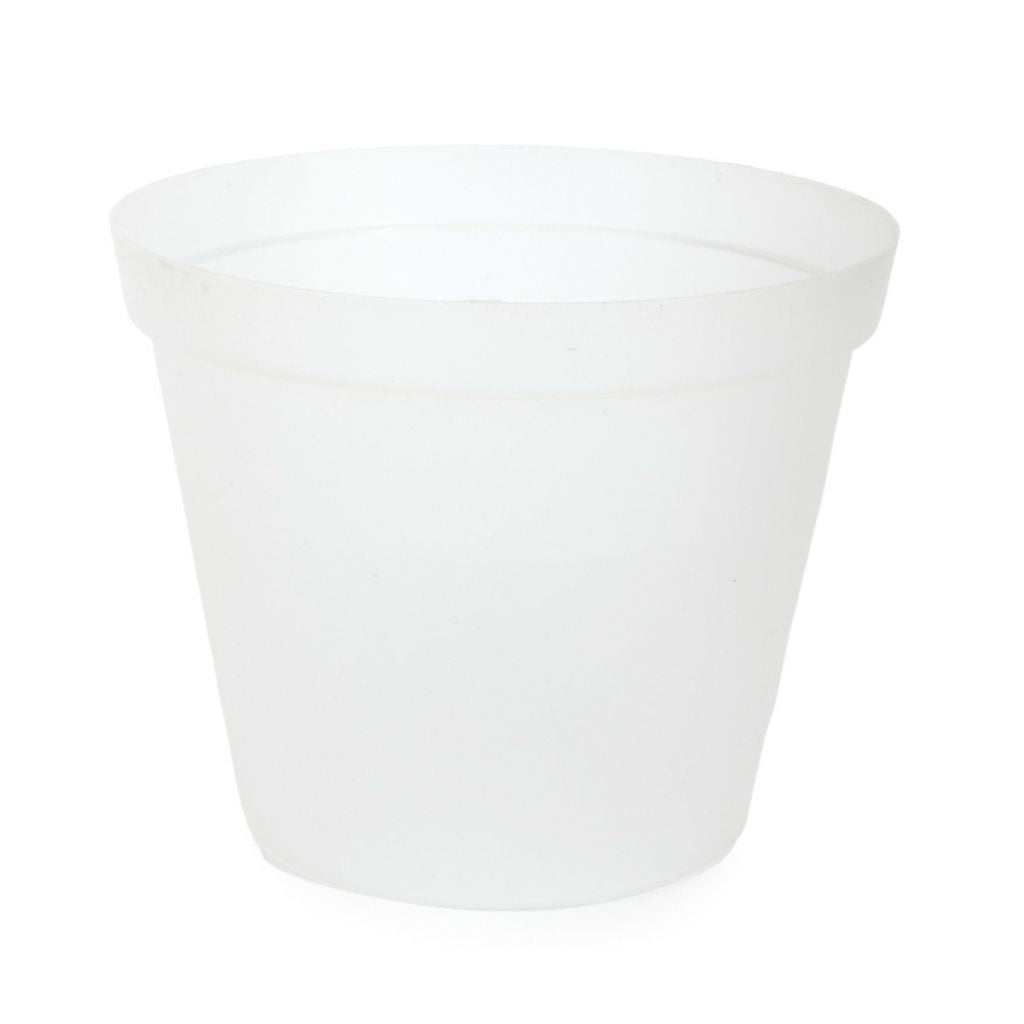 Orchid Plastic Pot, Clear, Extra Small, 8.5cm. -  EXTRA SMALL, 8.5cm (Top dia), 6cm (Bottom dia), 7.5cm (Height). 300ml, Single (1pc). Round holes in base. - Plastics