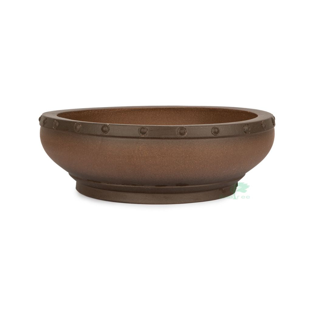 Chinese high quality, unglazed round, 320 x 95mm -  Brown - Pots